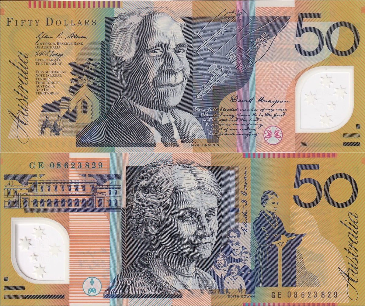 Australia 50 Dollars 2008 Polymer P 60 AUnc , Edith Dircksey Cowan , AU