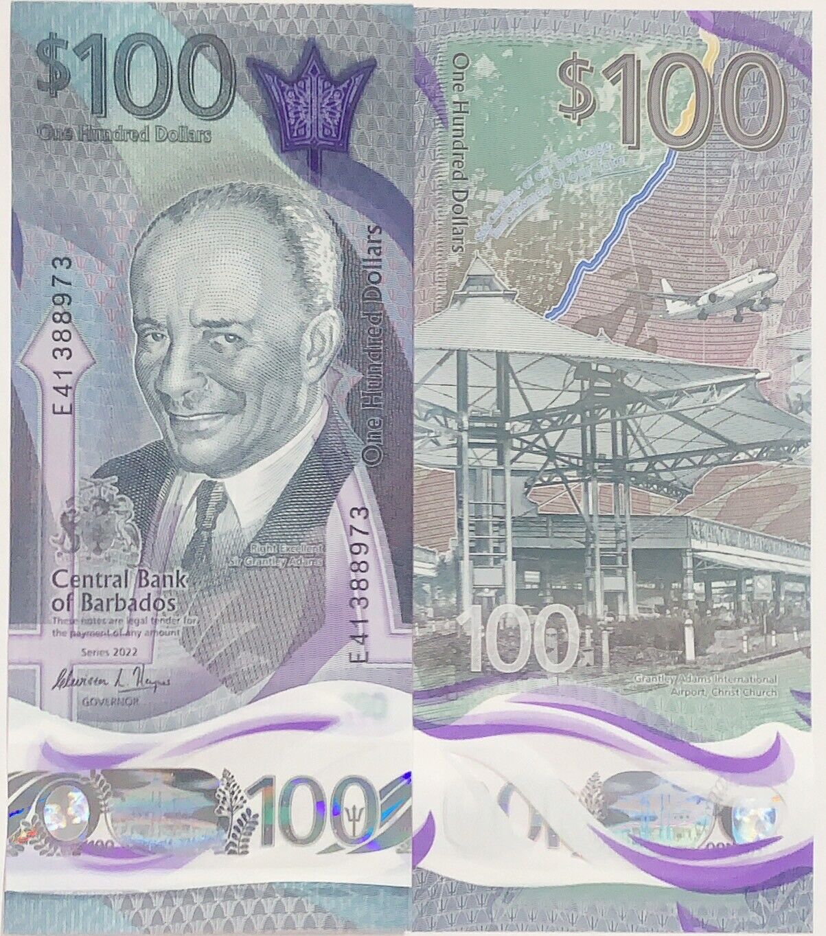 Barbados 100 Dollars ND 2022 Polymer P 85 NEW UNC