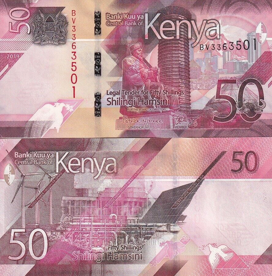 Kenya 50 Shillings 2019 P 52 UNC LOT 10 PCS