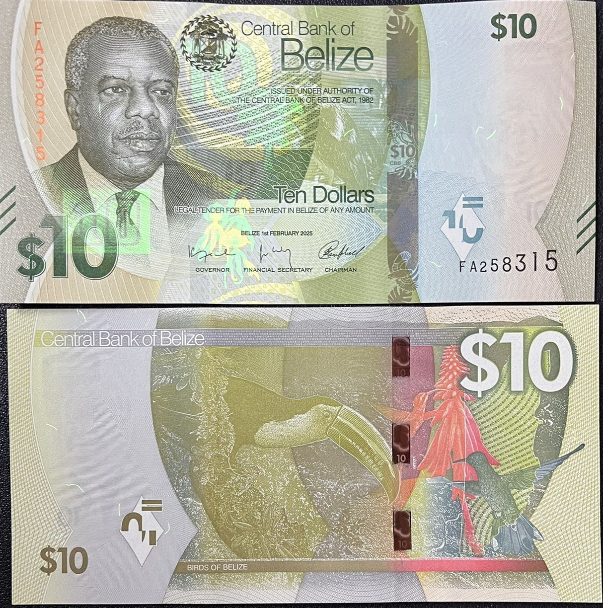 Belize set 3 x LOT 5 Sets = 15 UNC 2 5 10 Dollars 2025 P NEW 73 74 75