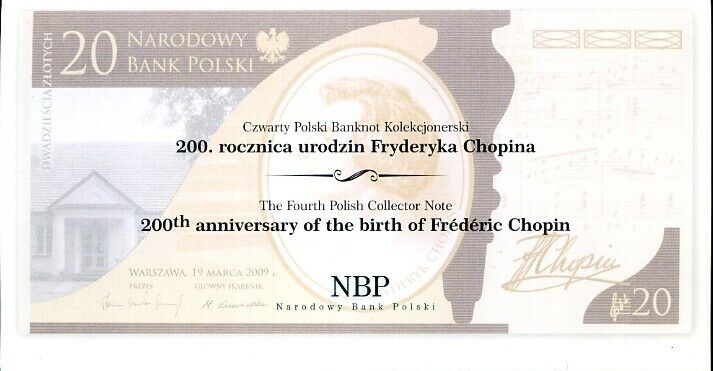 Poland 20 Zlotych 2009 Comm. P 181 UNC W/FOLDER