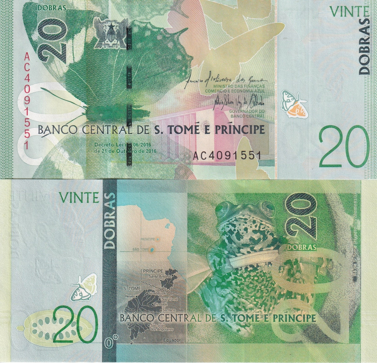 Saint Thomas & Prince 20 Dobras 2016 P 72 Sao Tome UNC
