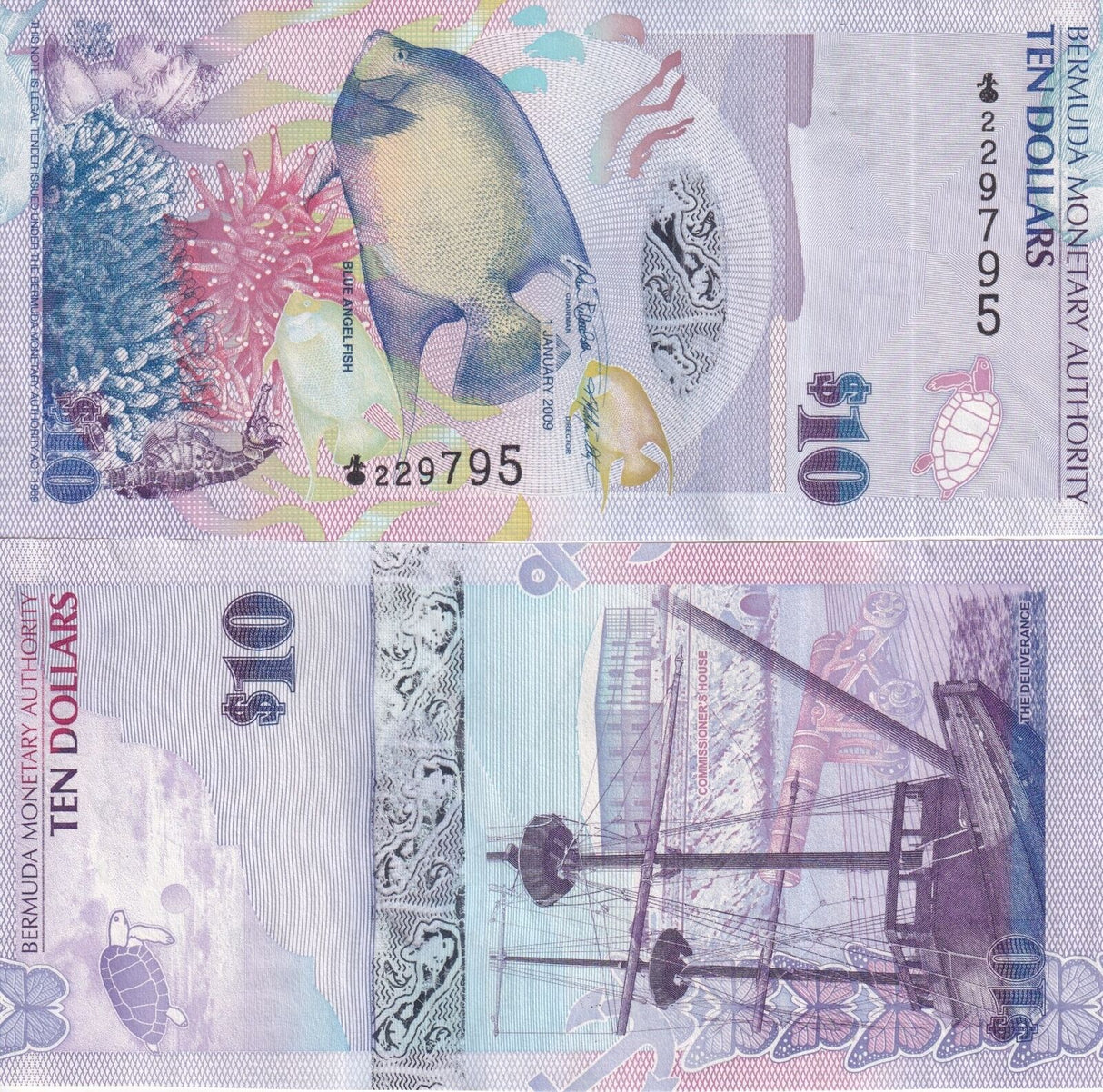 Bermuda 10 Dollars 2009 P 59 Prefix Onion UNC