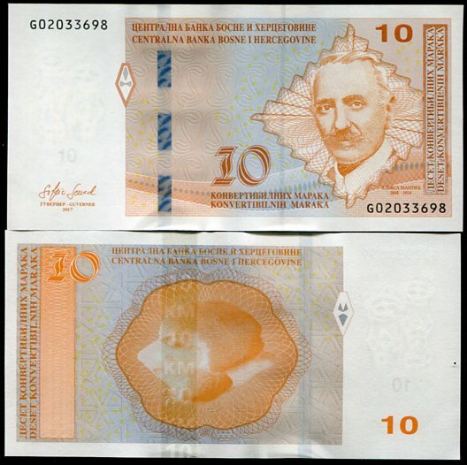 Bosnia & Herzegovina 10 Maraka 2017 P 81 UNC