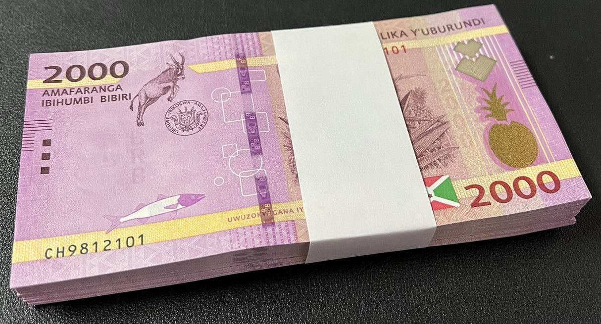Burundi 2000 Francs 2023 P 52 New Sign UNC LOT 100 PCS