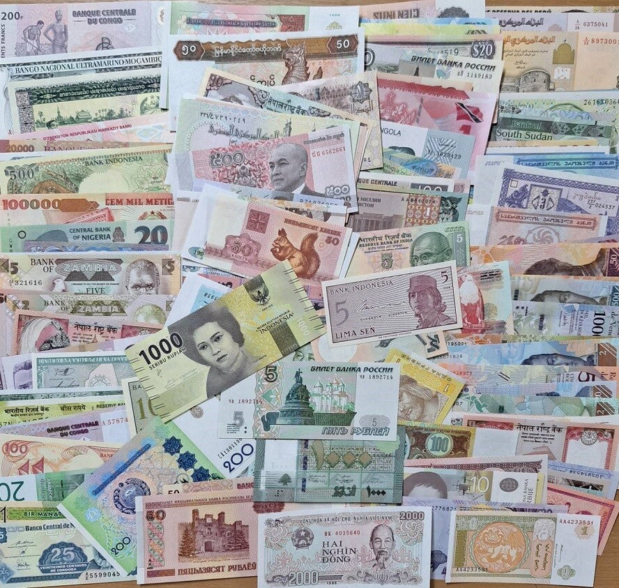 World Collectible Lot Set 121 Pcs different notes All UNC