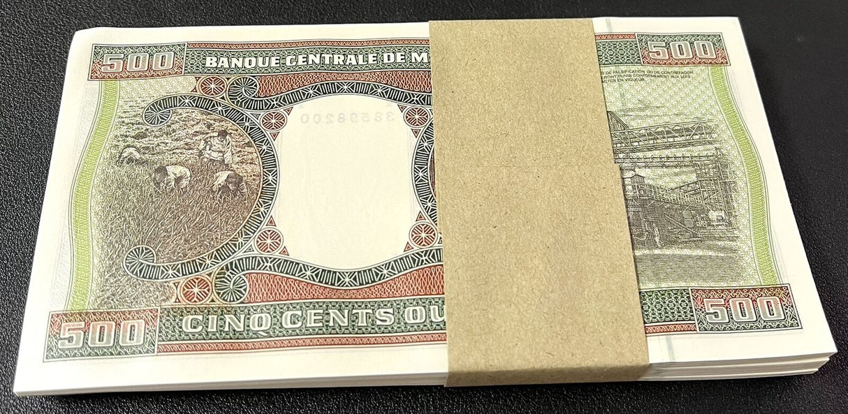 Mauritania 500 Ouguiya 2002 P 8 UNC LOT 100 PCS 1 Bundle