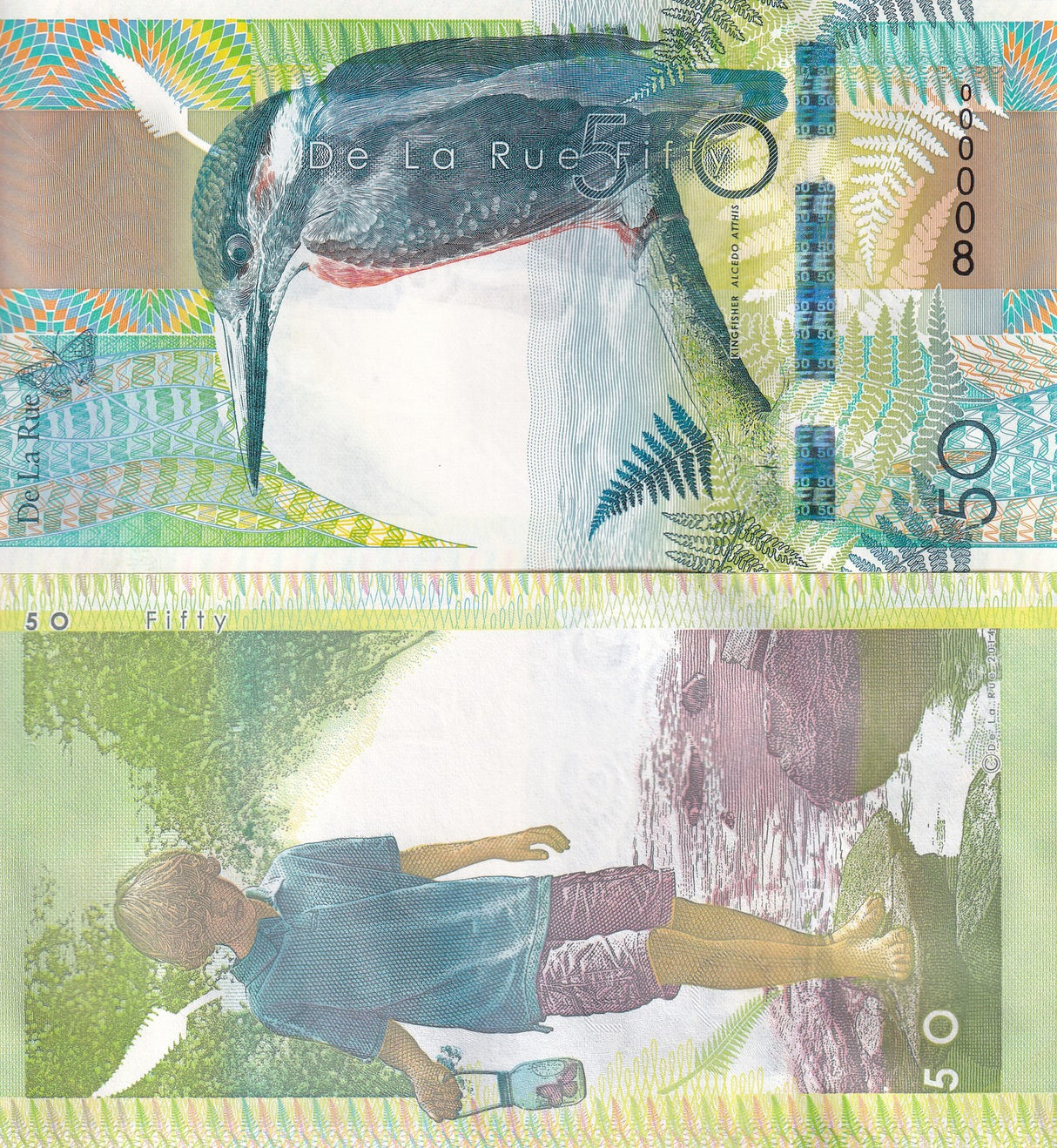 TEST NOTE DE LA RUE 50 Fifty Kingfisher 000008