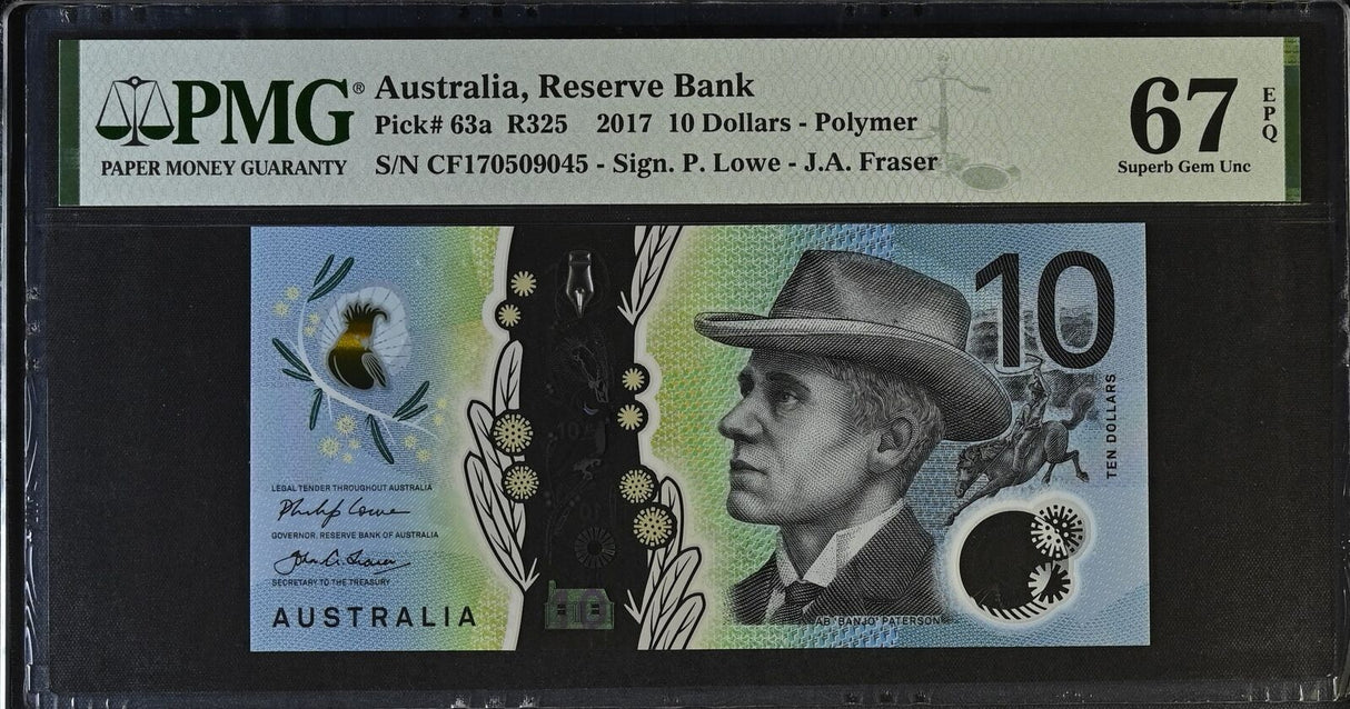 Australia 10 Dollars 2017 P 63 a Polymer Superb Gem UNC PMG 67 EPQ