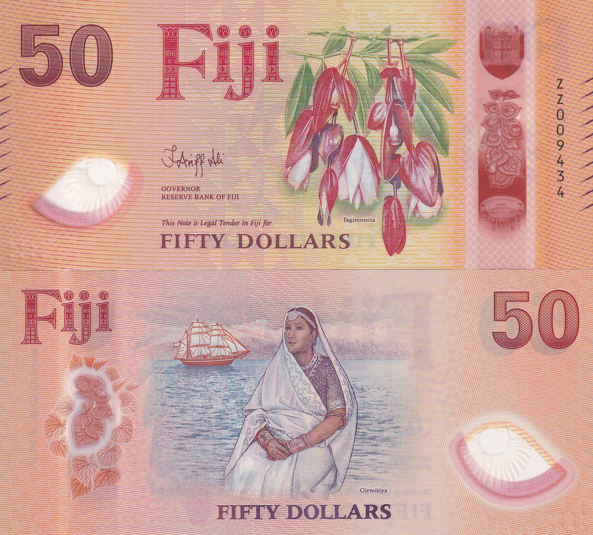 Fiji 50 Dollars 2026 2025 P NEW Polymer REPLACEMENT ZZ UNC