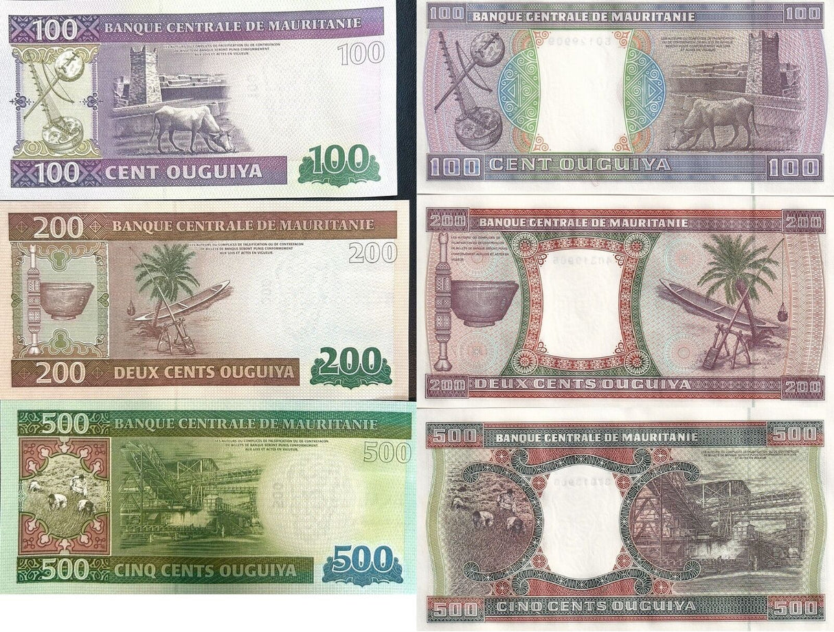 Mauritania SET 6 UNC 100 200 500 Ouguiya 2002-2015 P 4 5 8 16 17 18 UNC