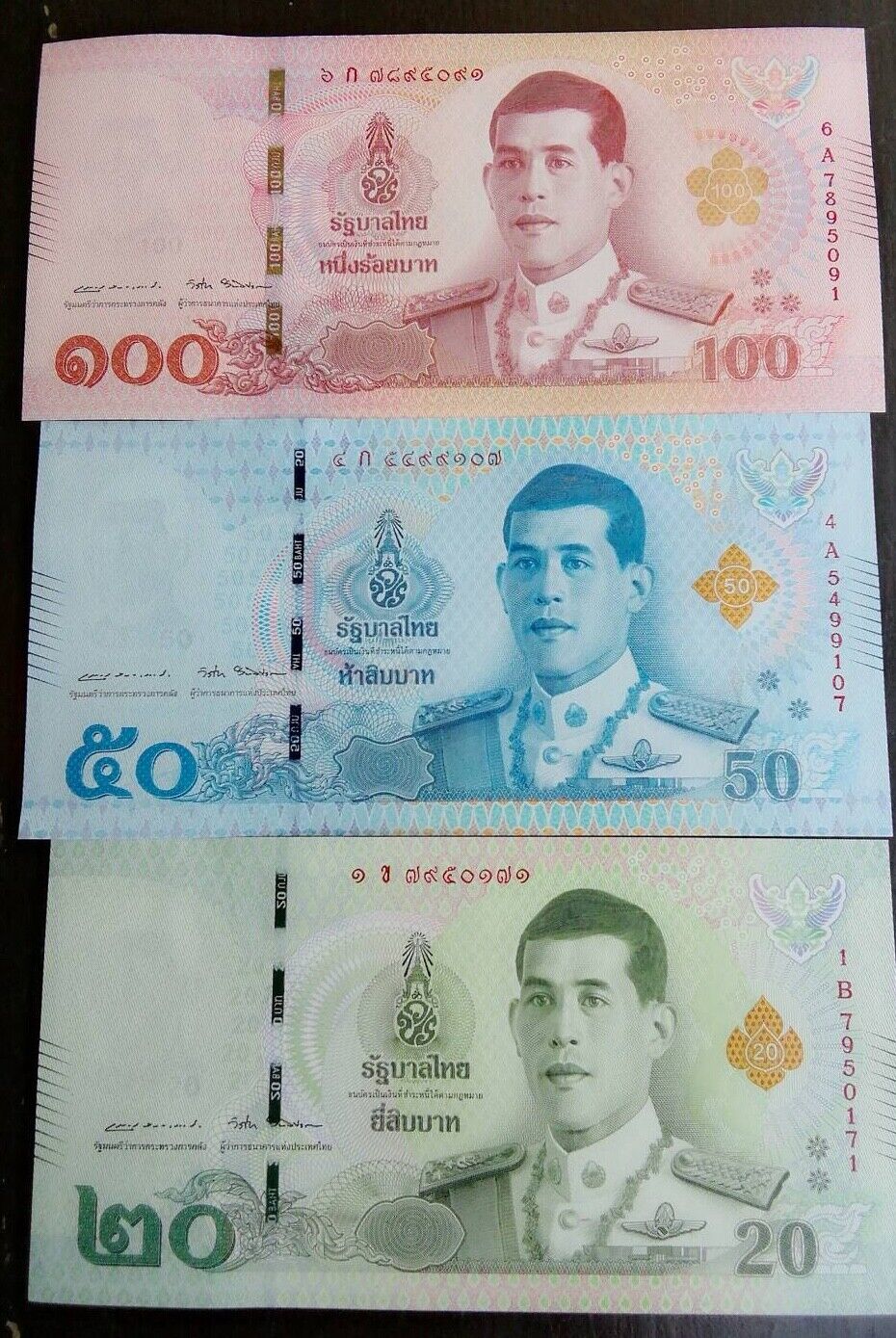 Thailand SET 3 UNC 20 50 100 BAHT ND 2018 P 135 136 137 a Penal code 1st.Type