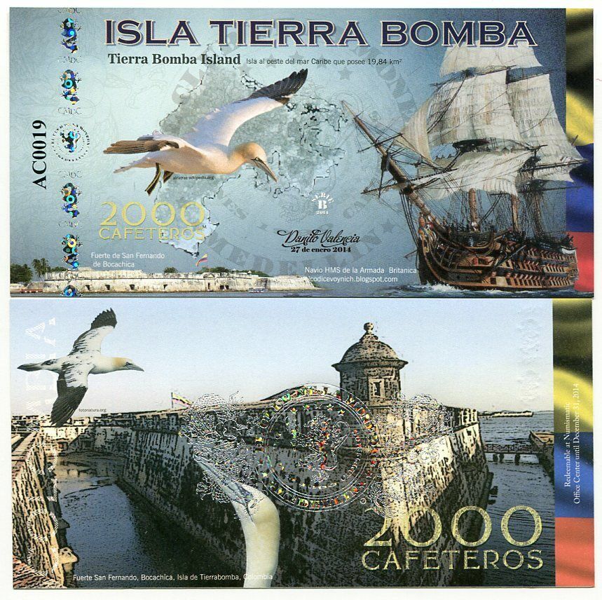 COLOMBIA TIERRA BOMBA ISLAND 2000 CAFETERO 2014 SEABIRD/BIRD Fantasy