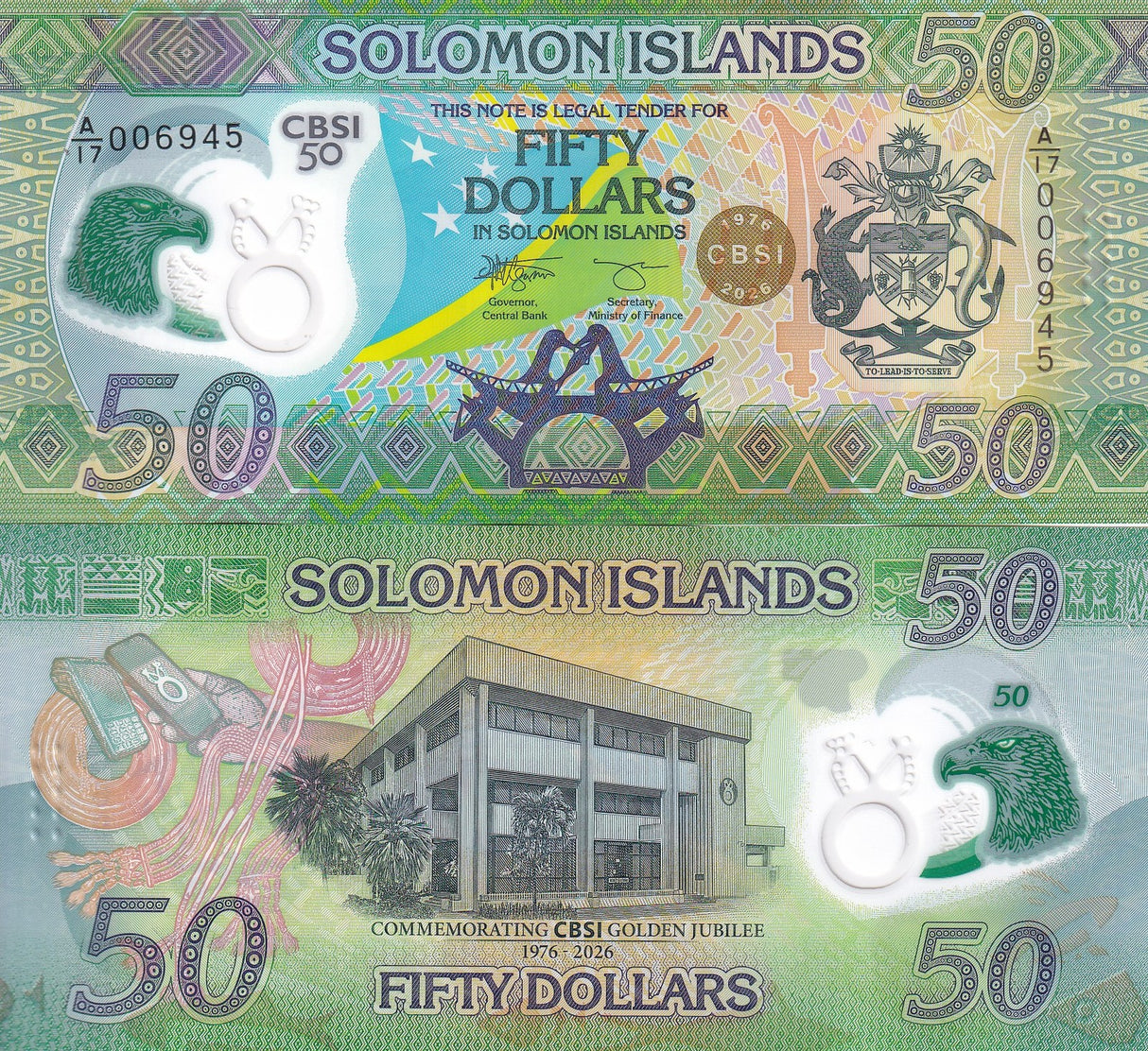 Solomon Islands 50 Dollars 2026 P New POLYMER Commemorative UNC NHB