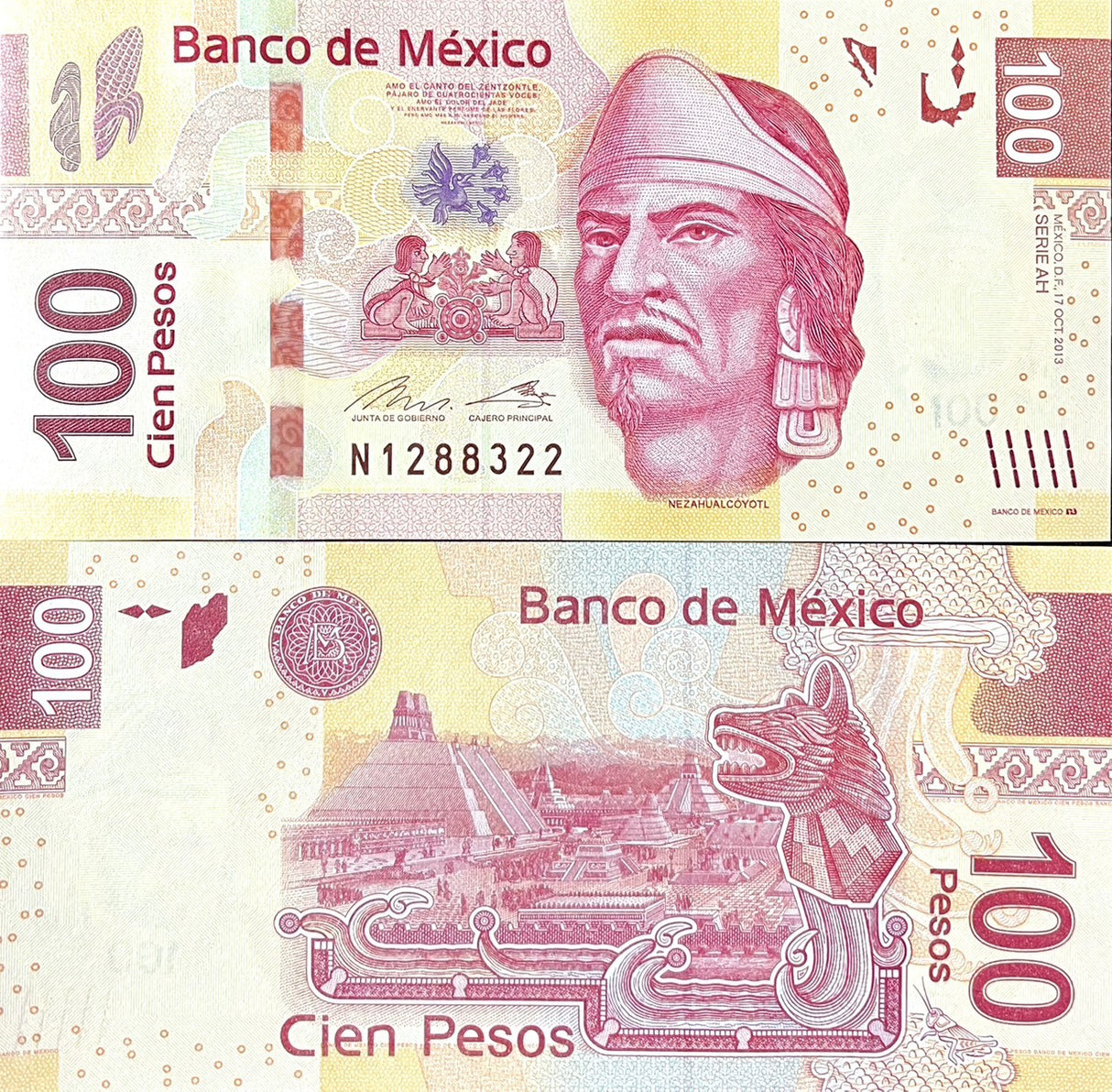 Mexico 100 Pesos 2013 P 124 UNC