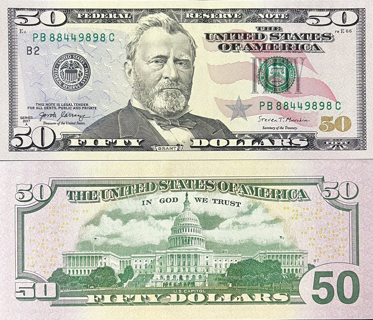 United States 50 Dollars USA 2017A P 547 New York NY "B" UNC