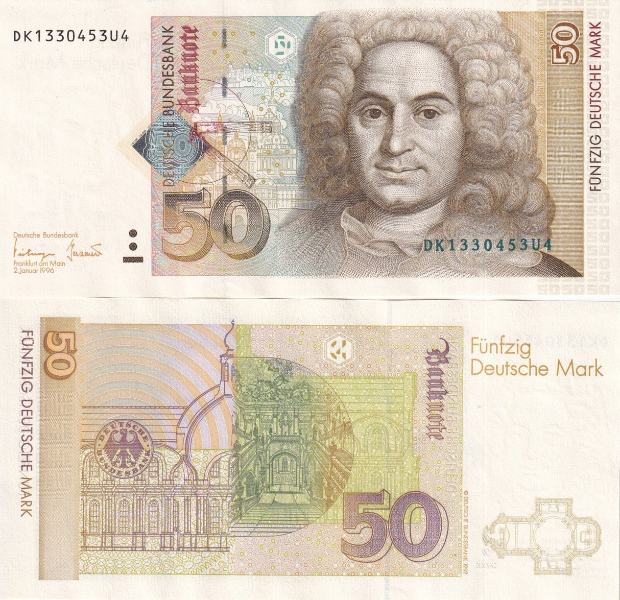 Germany 50 Deutsche Mark 1996 P 40 AUnc