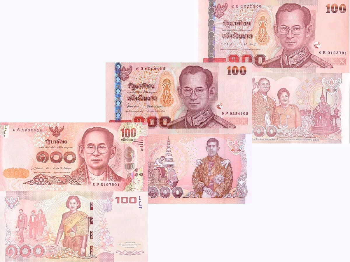 Thailand SET 3 UNC 100 Baht ND 2010-2015 P 123 126 127 Commemorative