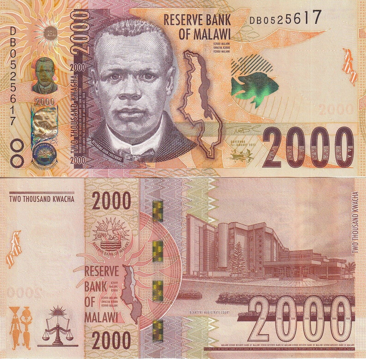 Malawi 2000 Kwacha 2022 P 70 Magistrate Court, Blantyre UNC