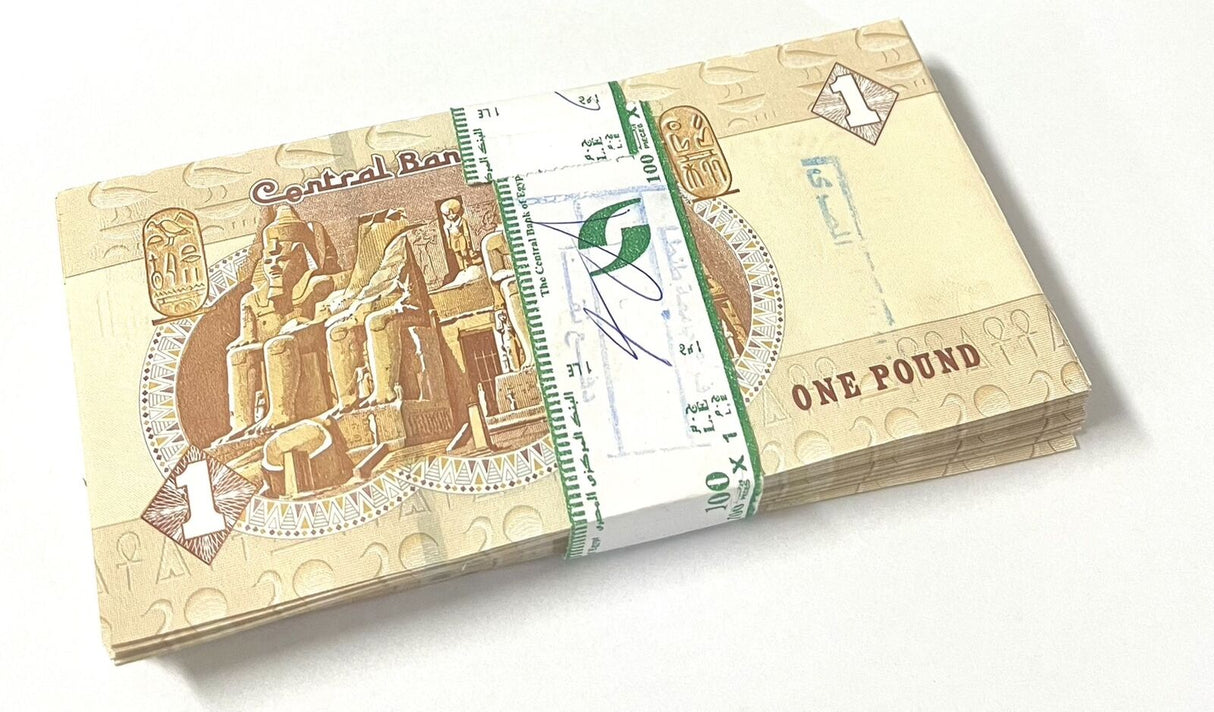 Egypt 1 Pounds 2019 P 71 h UNC Lot 100 Pcs 1 Bundle