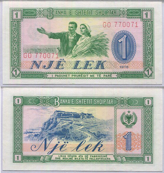 Albania 1 Lek 1976 P 40 UNC