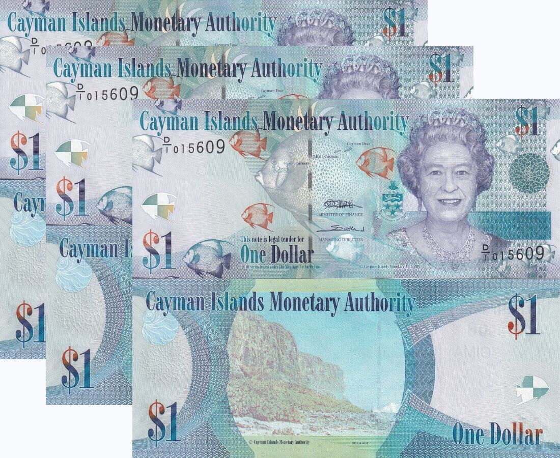 Cayman Islands 1 Dollar 2010 QEII D/1 P 38 a UNC LOT 3 PCS
