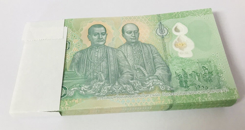 Thailand 20 Baht ND 2022 P 142 Polymer UNC LOT 100 PCS 1 bundle