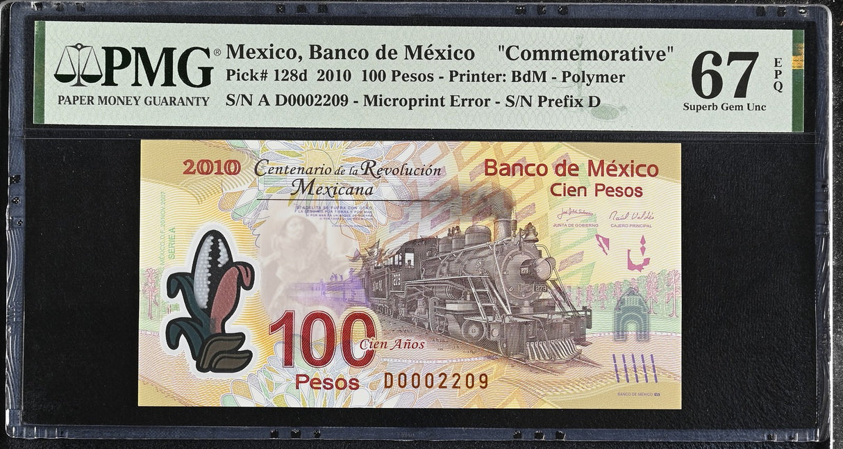 Mexico 100 Pesos 2010 P 128 d Commemorative Superb Gem UNC PMG 67 EPQ