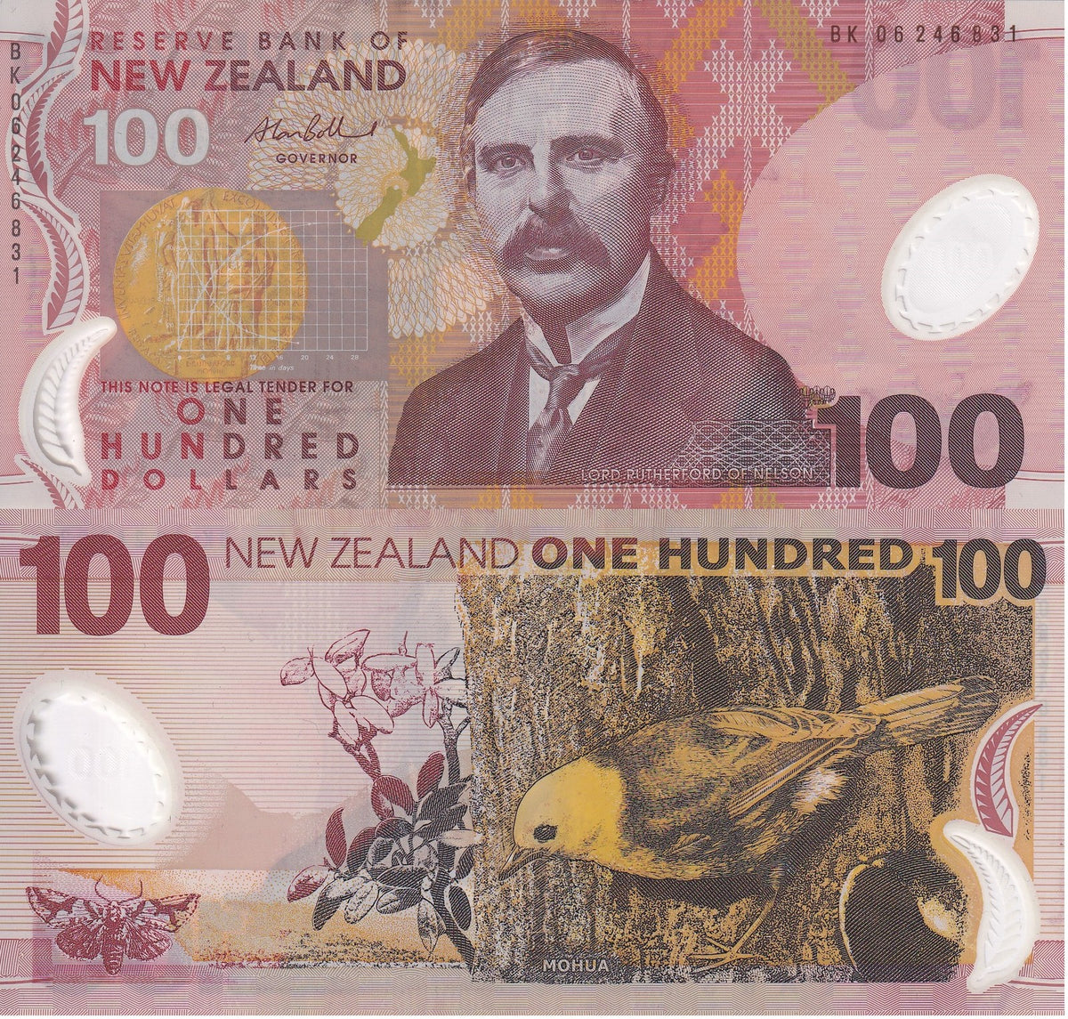New Zealand 100 Dollars 2008 Polymer P 189 b XF