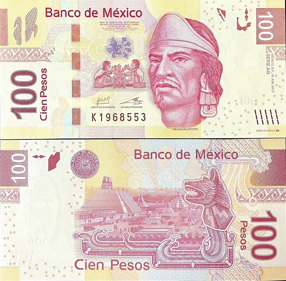 Mexico 100 Pesos 2013 P 124 ag AUnc