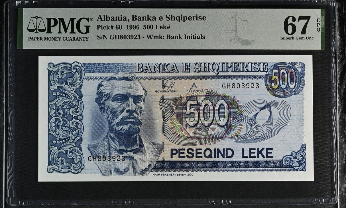 Albania 500 Leke 1996 P 60 Superb Gem UNC PMG 67 EPQ TOP POP