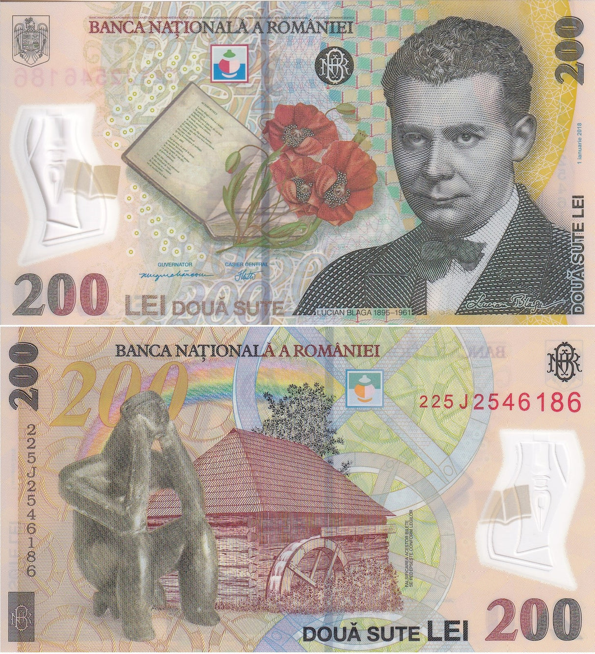 Romania 200 Lei 2022 P 122 Polymer UNC