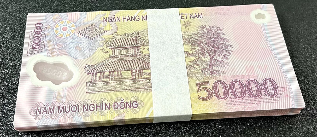 Vietnam 50000 Dong Mixed Year Polymer P 121 UNC LOT 100 PCS 1 Bundle