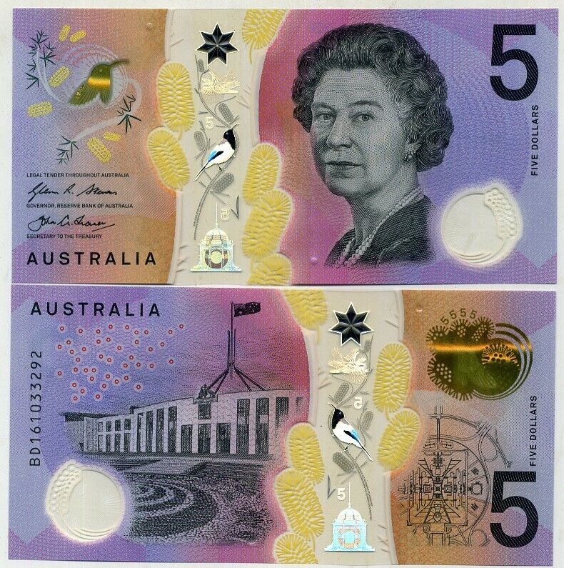 Australia 5 Dollars 2016 P 62 Polymer UNC