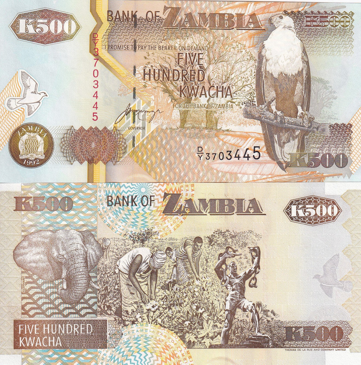 Zambia 500 Kwacha 1992 P 39 b UNC