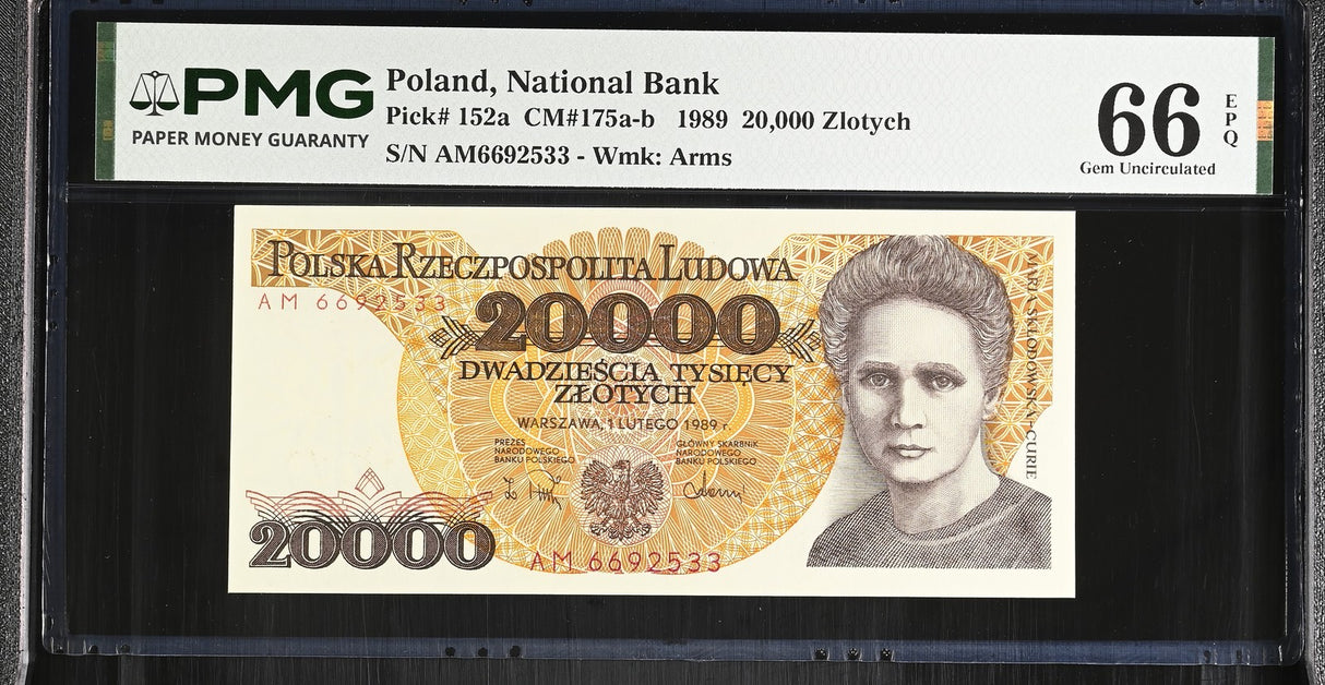 Poland 20000 Zlotych 1989 P 152 a Gem UNC PMG 66 EPQ
