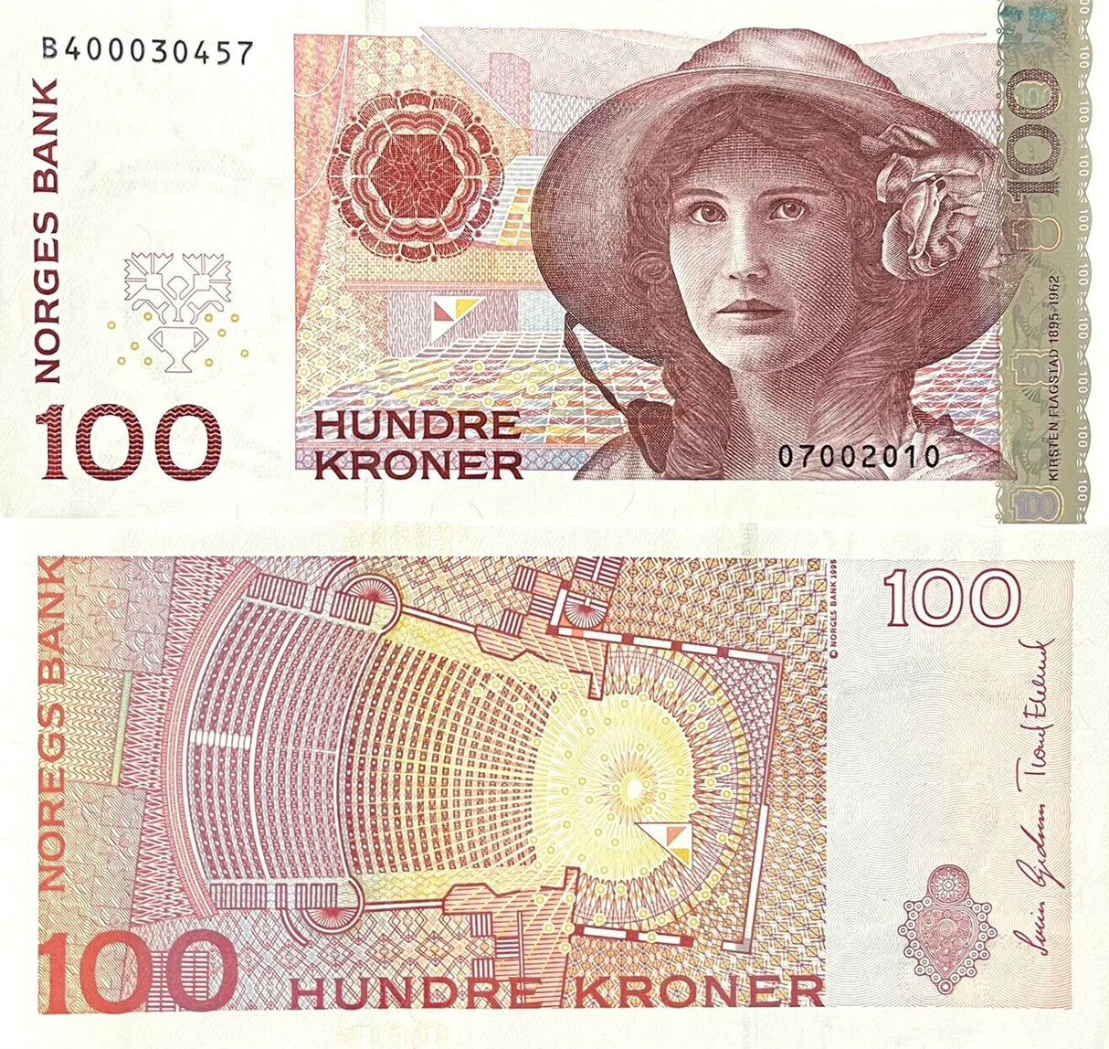 Norway 100 Kroner 2010 P 49 e AUnc