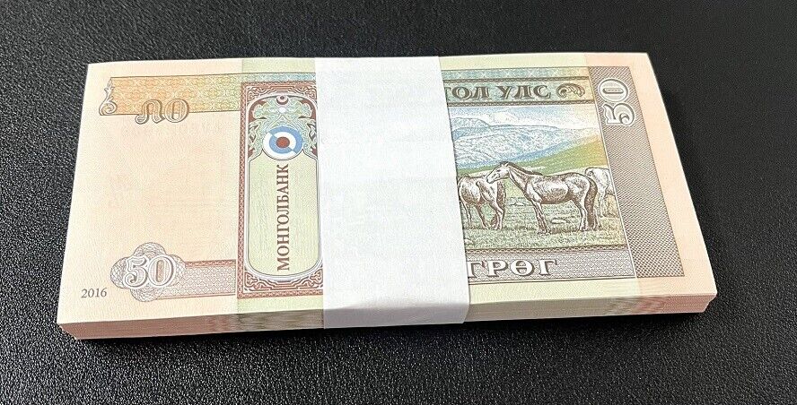 Mongolia 50 Tugrik 2016 P 64 d UNC LOT 100 PCS