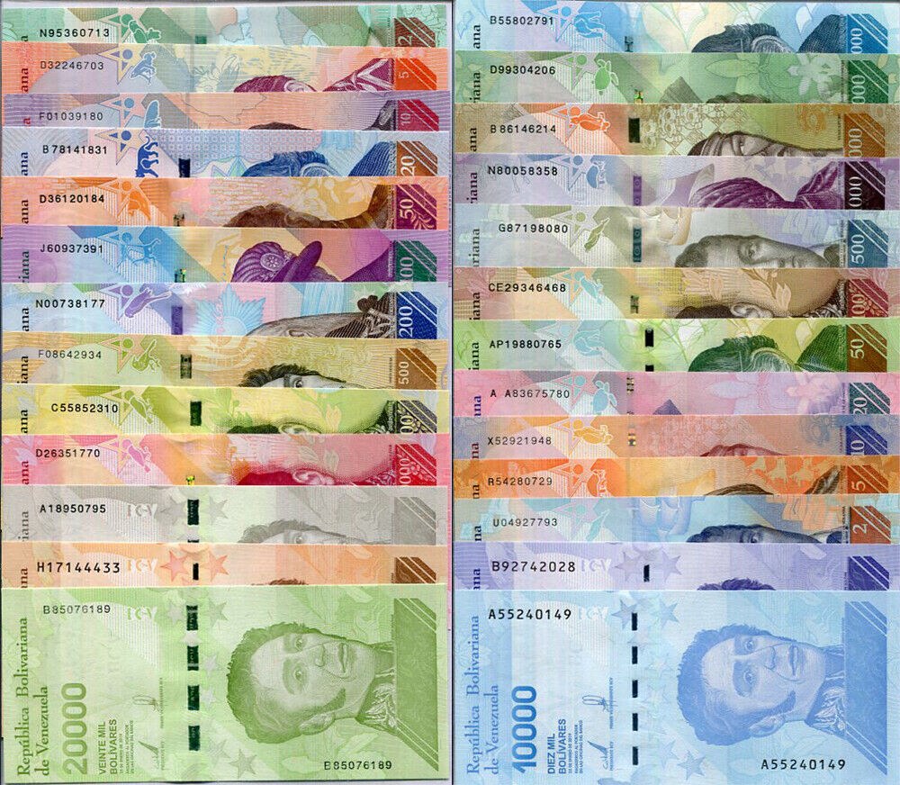 Venezuela Set 26 UNC 2 -100000 Bolivares 2 - 500,000 Soberano 2007-2021 P 88-113