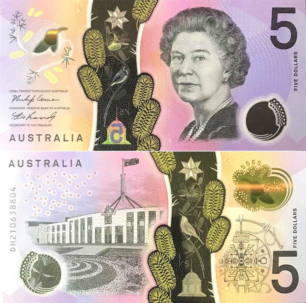 Australia 5 Dollars 2021 Polymer P 62 AUnc
