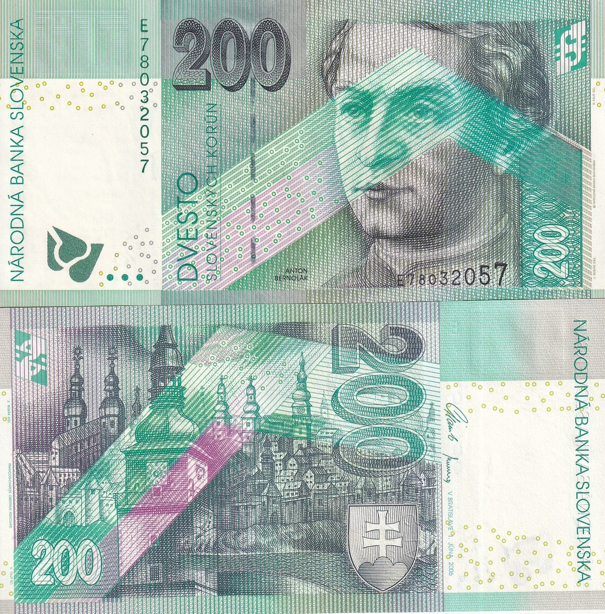 Slovakia 200 Korun 2006 P 45 UNC