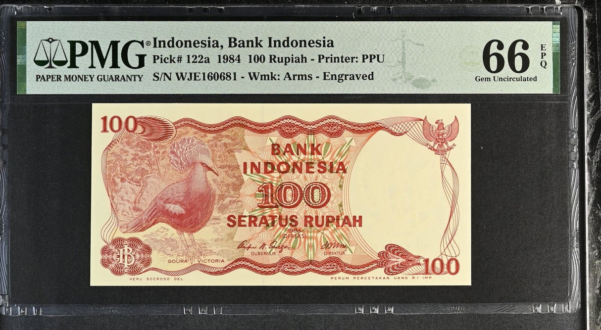 Indonesia 100 Rupiah 1984 P 122 a Gem UNC PMG 66 EPQ