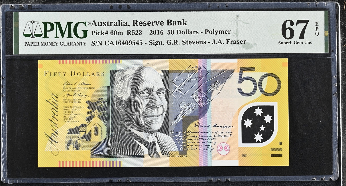 Australia 50 Dollars 2016 Polymer P 60 m Superb Gem UNC PMG 67 EPQ