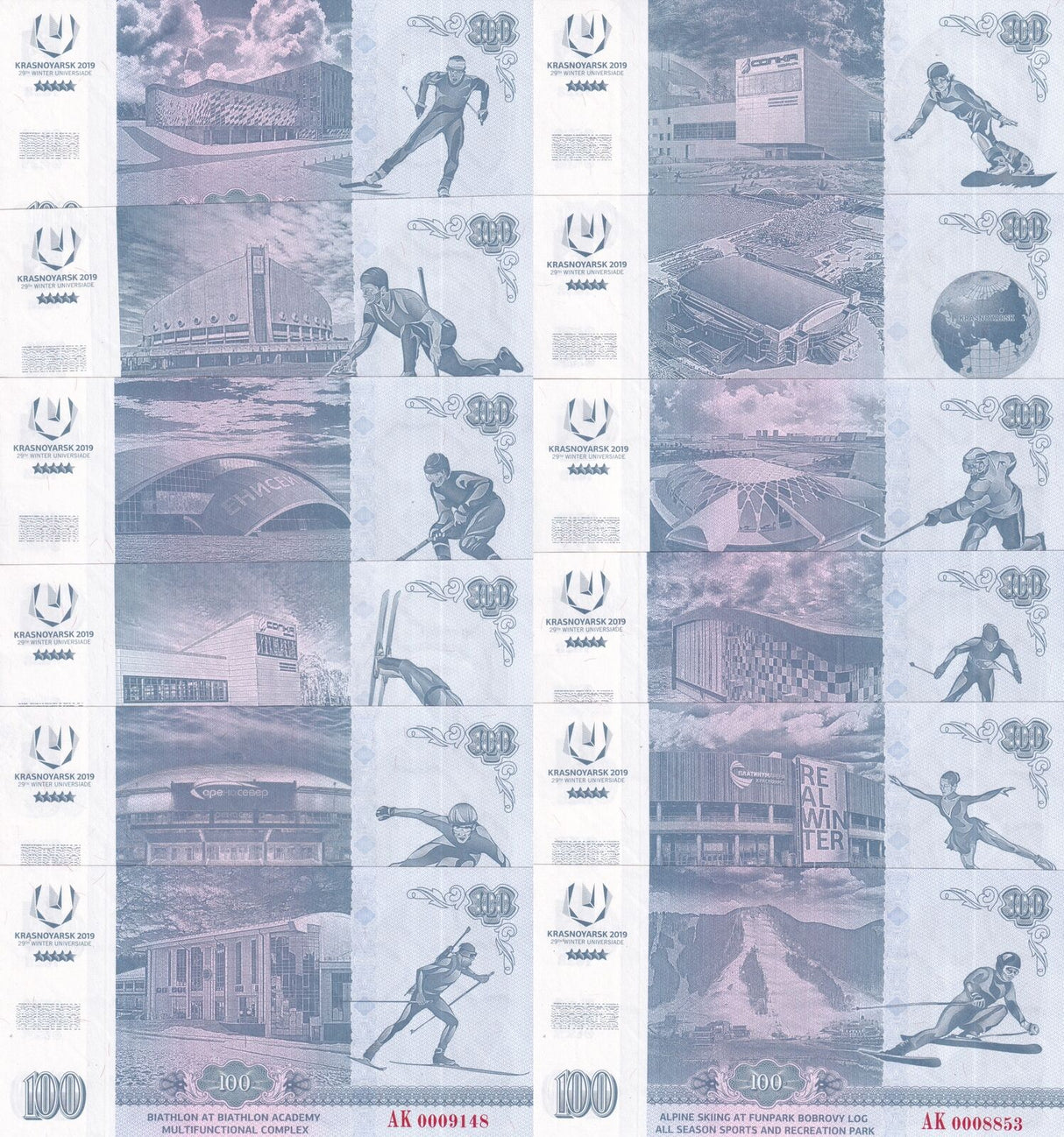 Russia Set 12 Universiade in Krasnoyarsk Winter games 2019 W/Folder