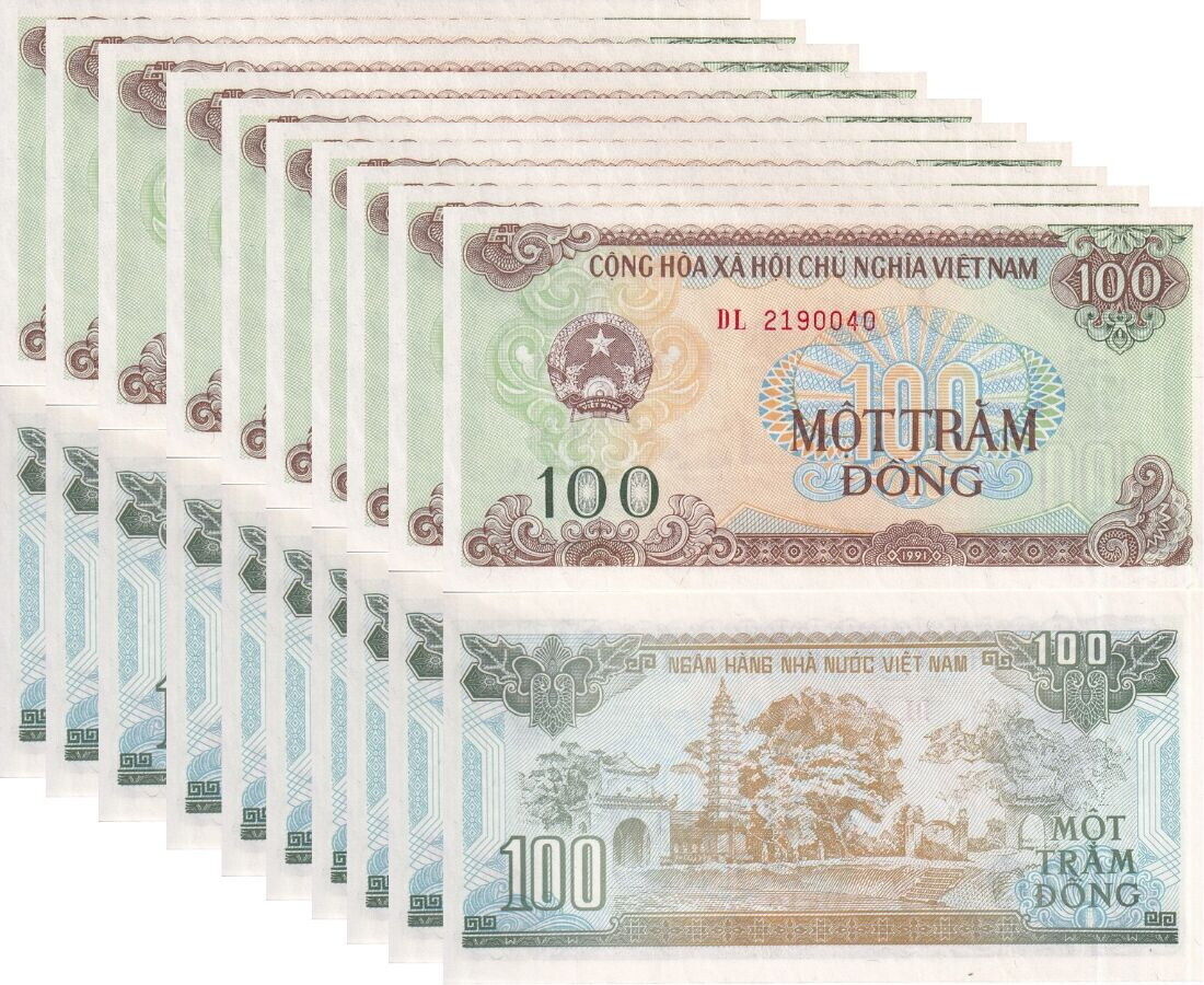 Vietnam 100 Dong 1991 P 105 a UNC LOT 10 PCS