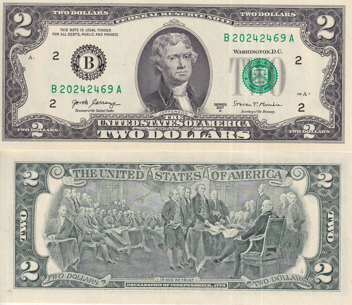 United States 2 Dollars USA 2017A P 545 New York "B" UNC