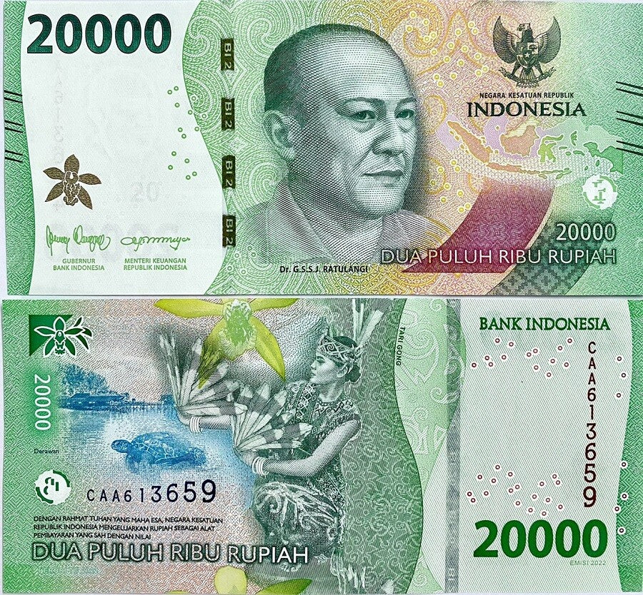 Indonesia 20000 Rupiah 2022/Mixed Years P 166 UNC