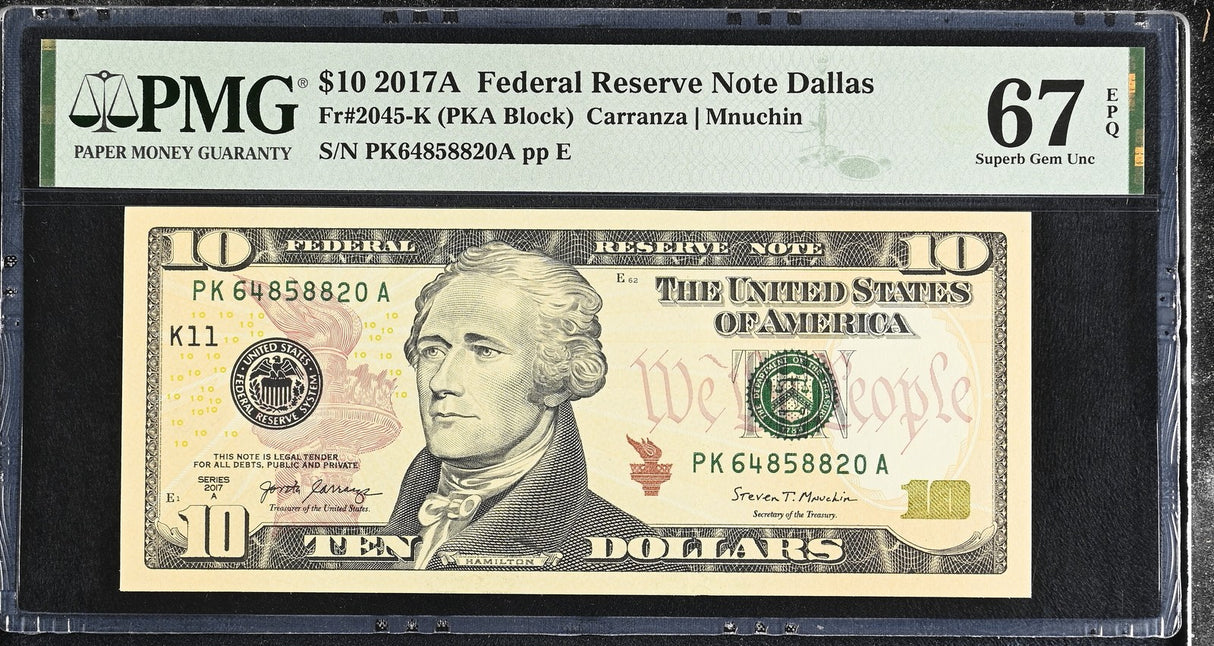 United States 10 Dollars USA 2017A P 545B K Dallas Superb Gem UNC PMG 67 EPQ