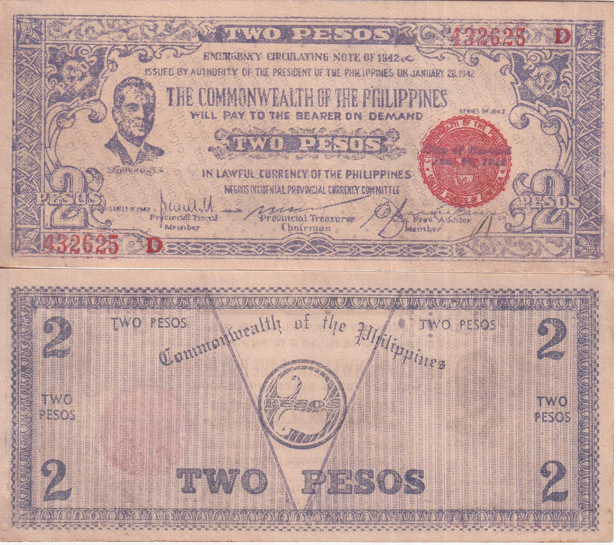 Philippines 2 Pesos 1942 P S647 B UNC