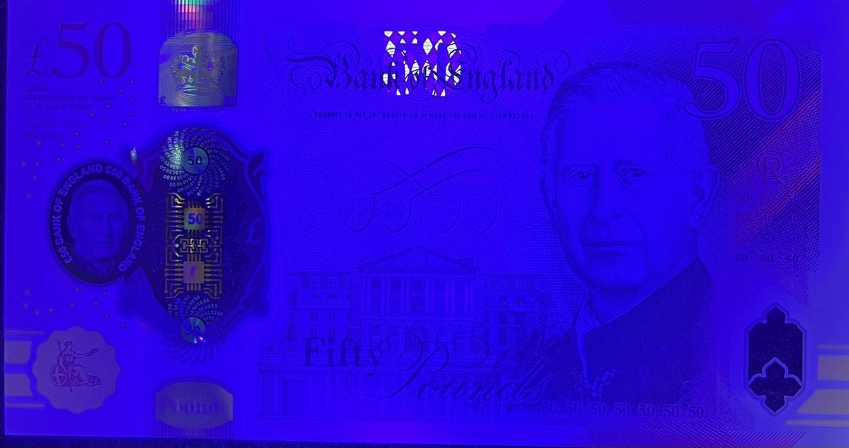 Great Britain 50 Pounds 2023/2024 P 401 ENGLAND King Charles III Polymer UNC